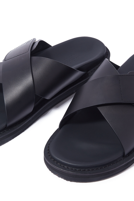 Promenade Cross Leather Sandals